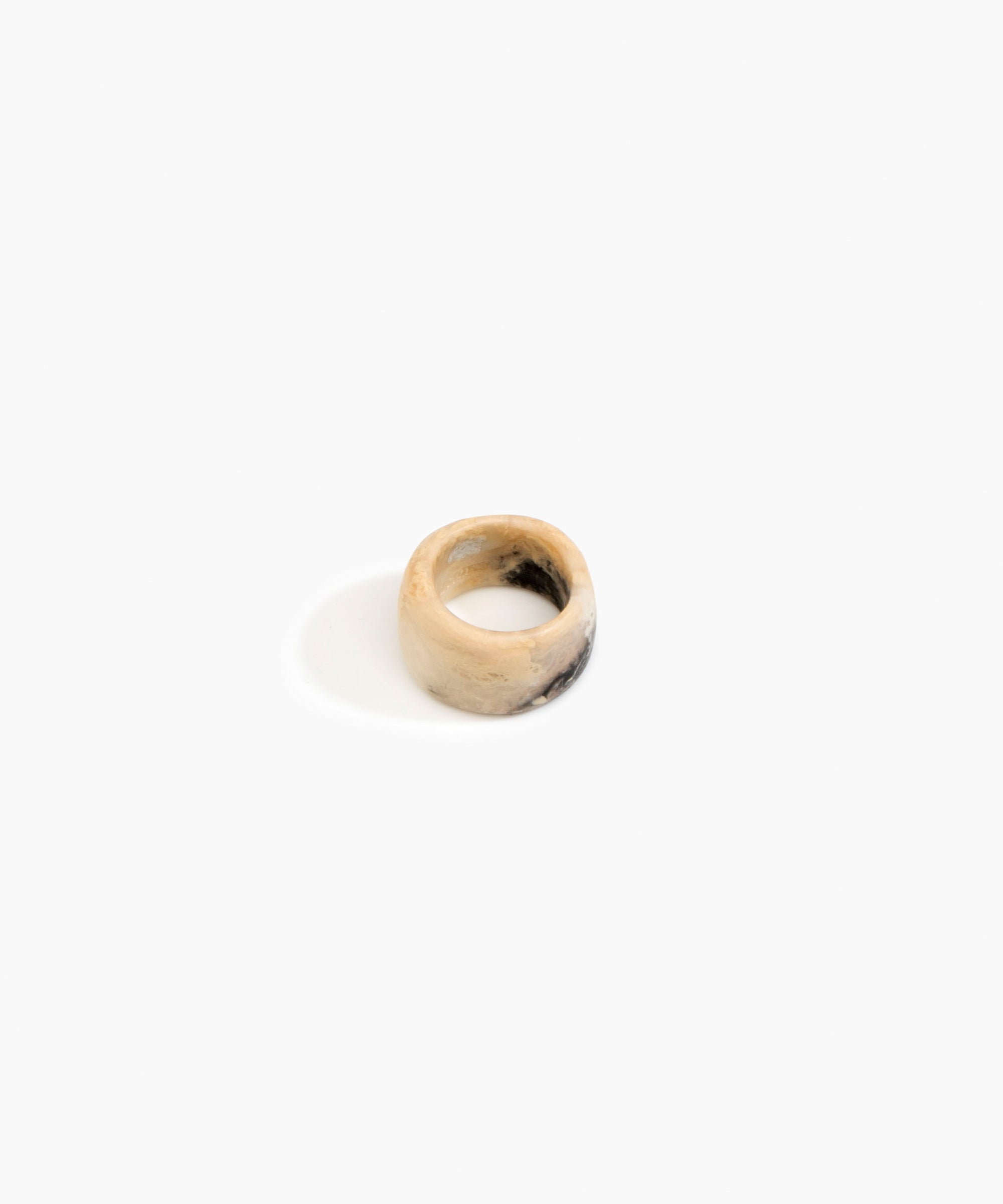 Dinosaur Designs Band Ring in Sandy Pearl color resin with Wide Fit