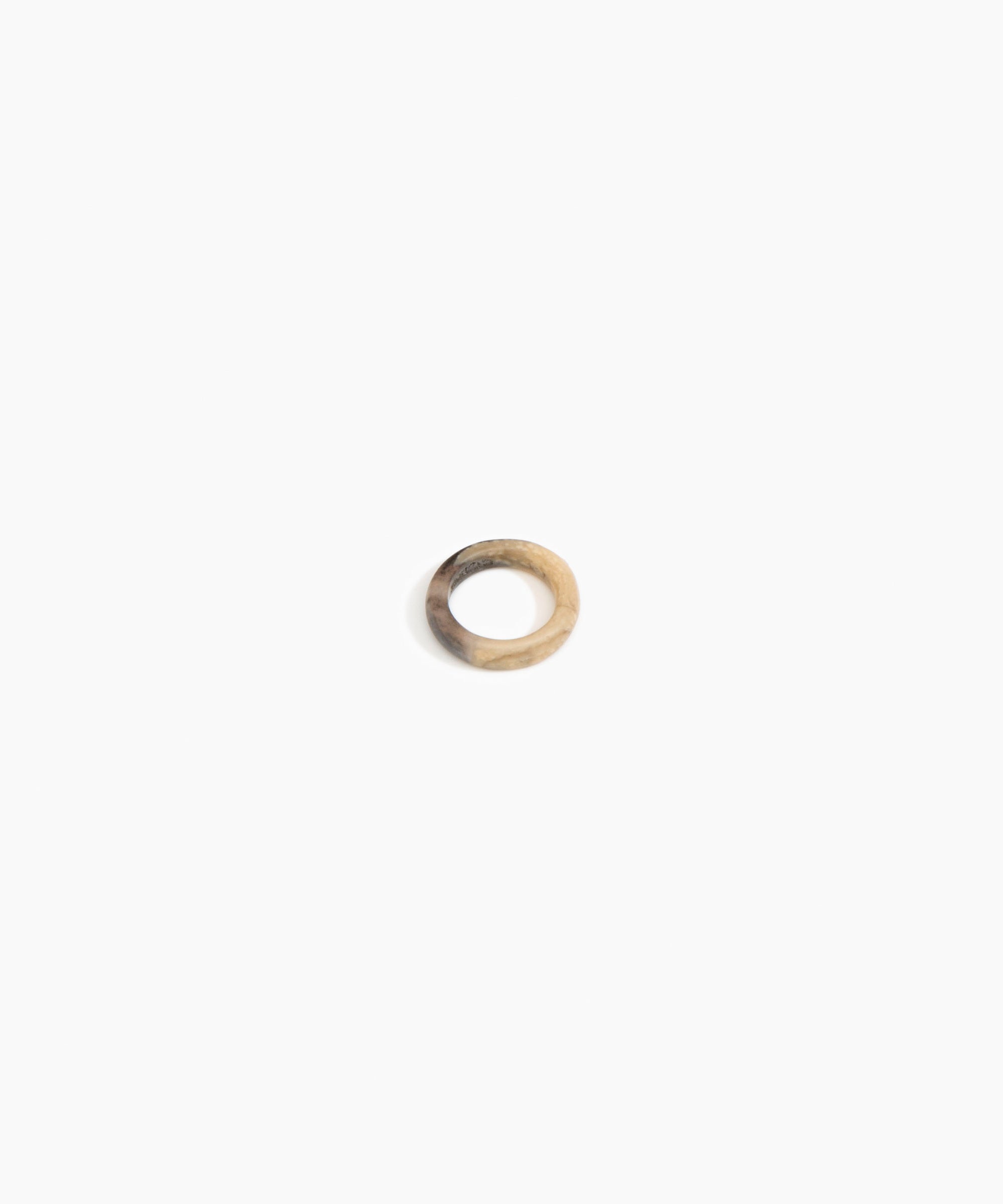 Dinosaur Designs Modern Tribal Band Ring in Sandy Pearl color resin with Wide Fit
