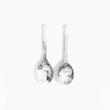 Dinosaur Designs Short Stone Servers in White Marble color resin