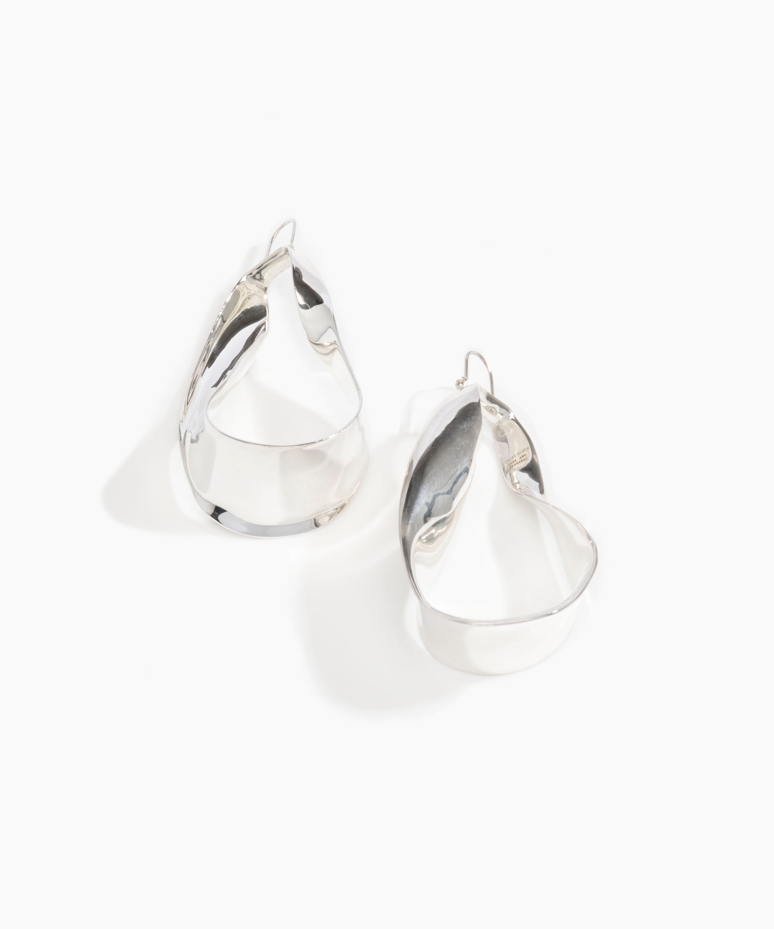 LO Collections x ALEX AND TRAHANAS Large Olive Leaf Earrings Earrings in Silver-Plated Brass Material