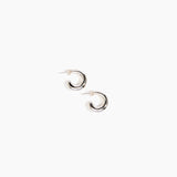 LO Collections Large Liquid Loop Earrings in Silver-Plated Brass Material