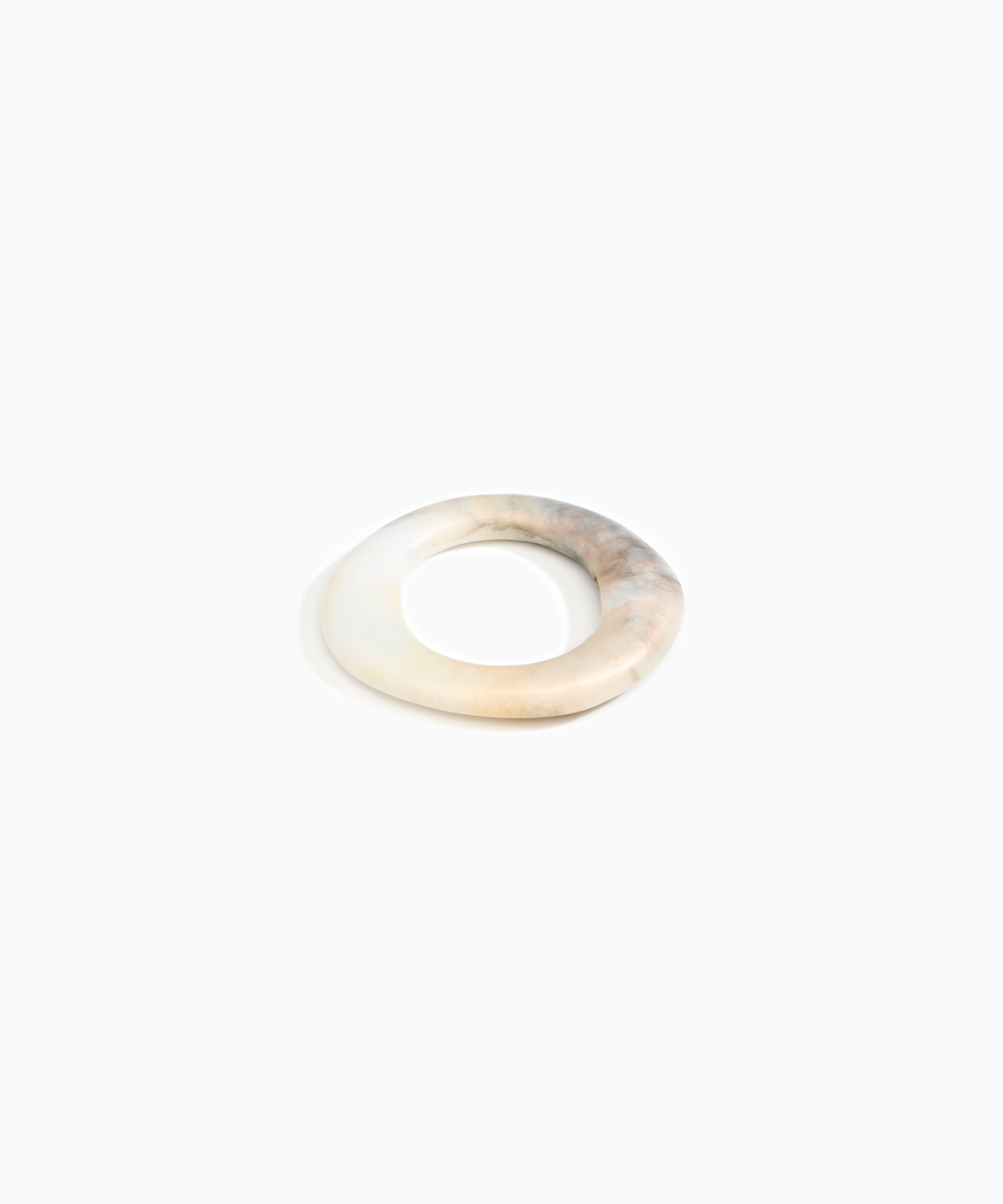 Dinosaur Designs Small Drift Bangle in Sandy Pearl color resin with Wide Fit