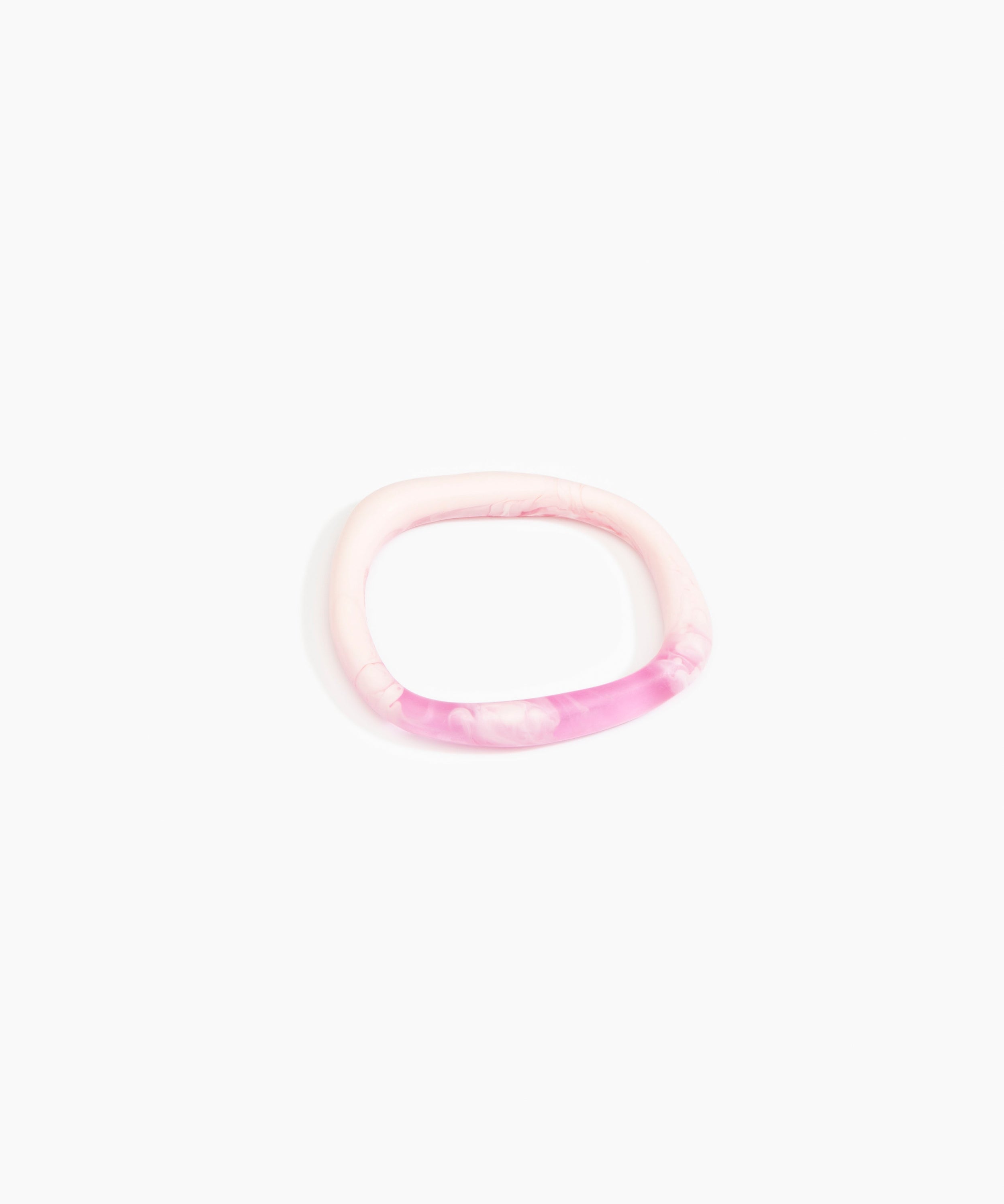 Dinosaur Designs Slate Bangle in Shell Pink color resin with Wide Fit