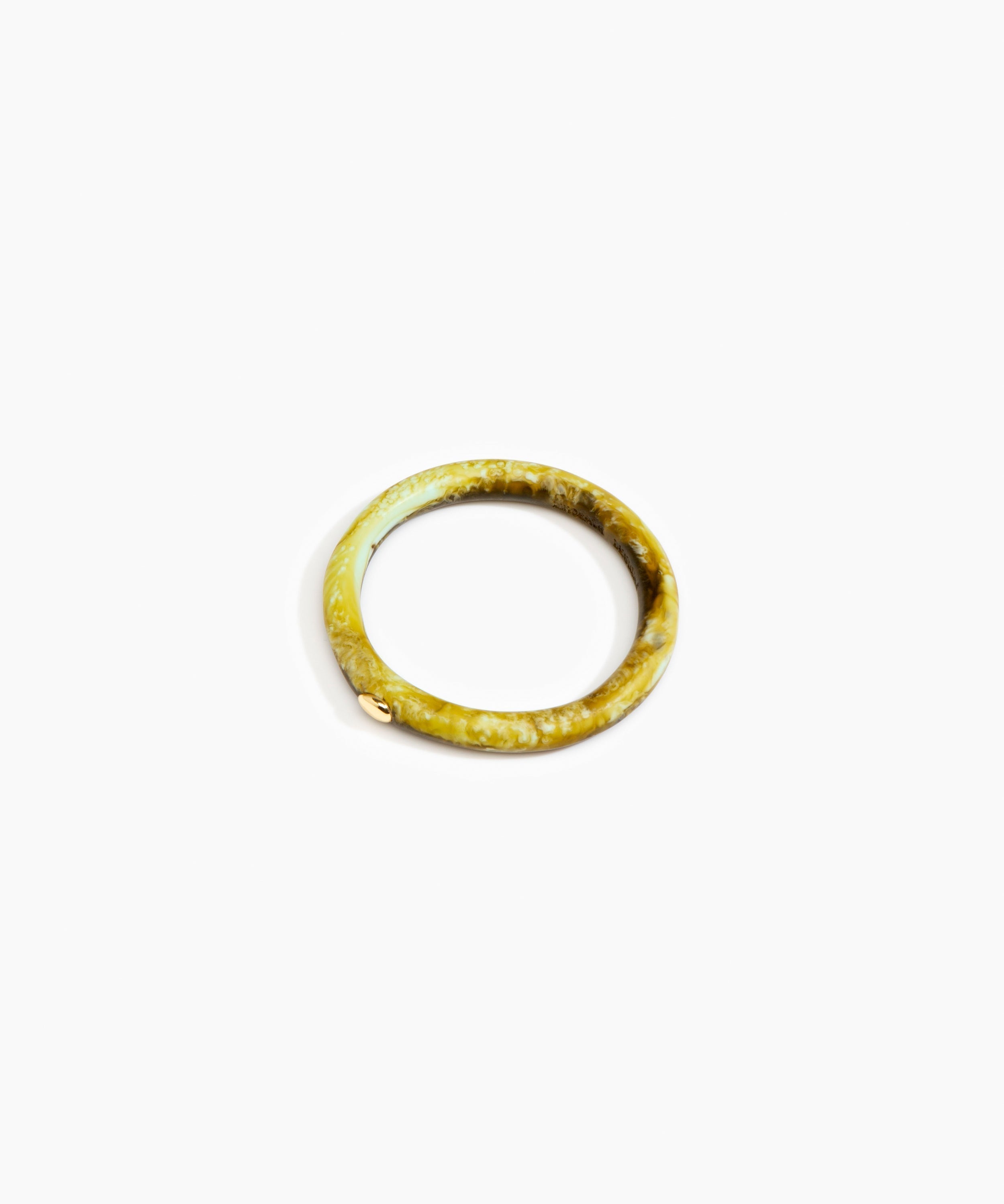 Dinosaur Designs Round Rock Wishbone Bangle in Malachite color resin with Wide Fit