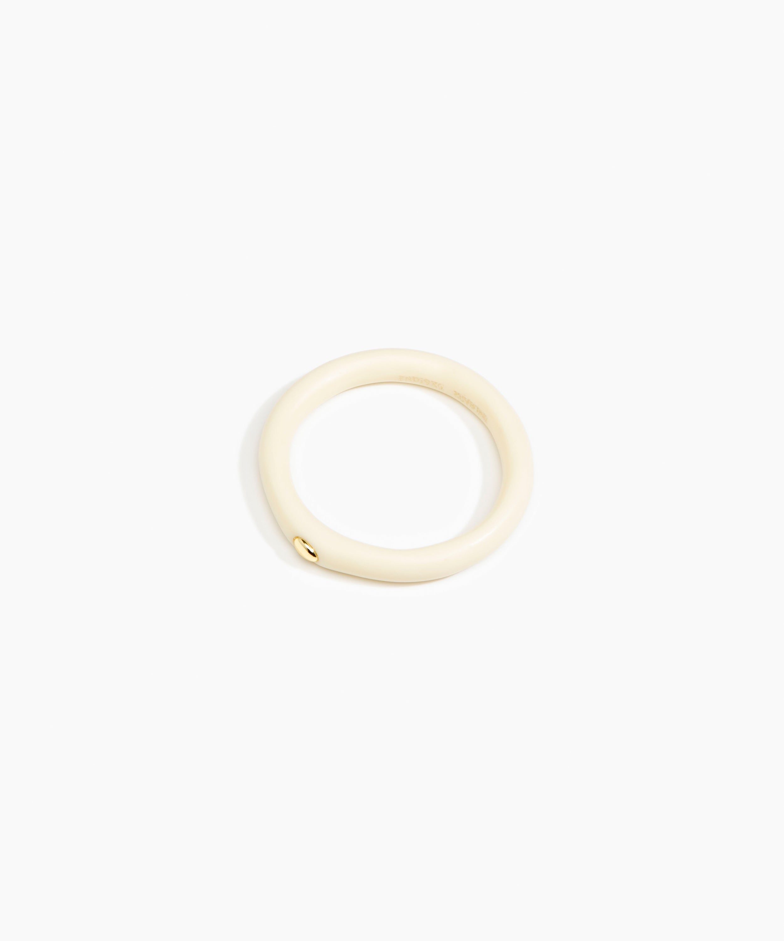 Dinosaur Designs Round Rock Wishbone Bangle in Cream color resin with Wide Fit