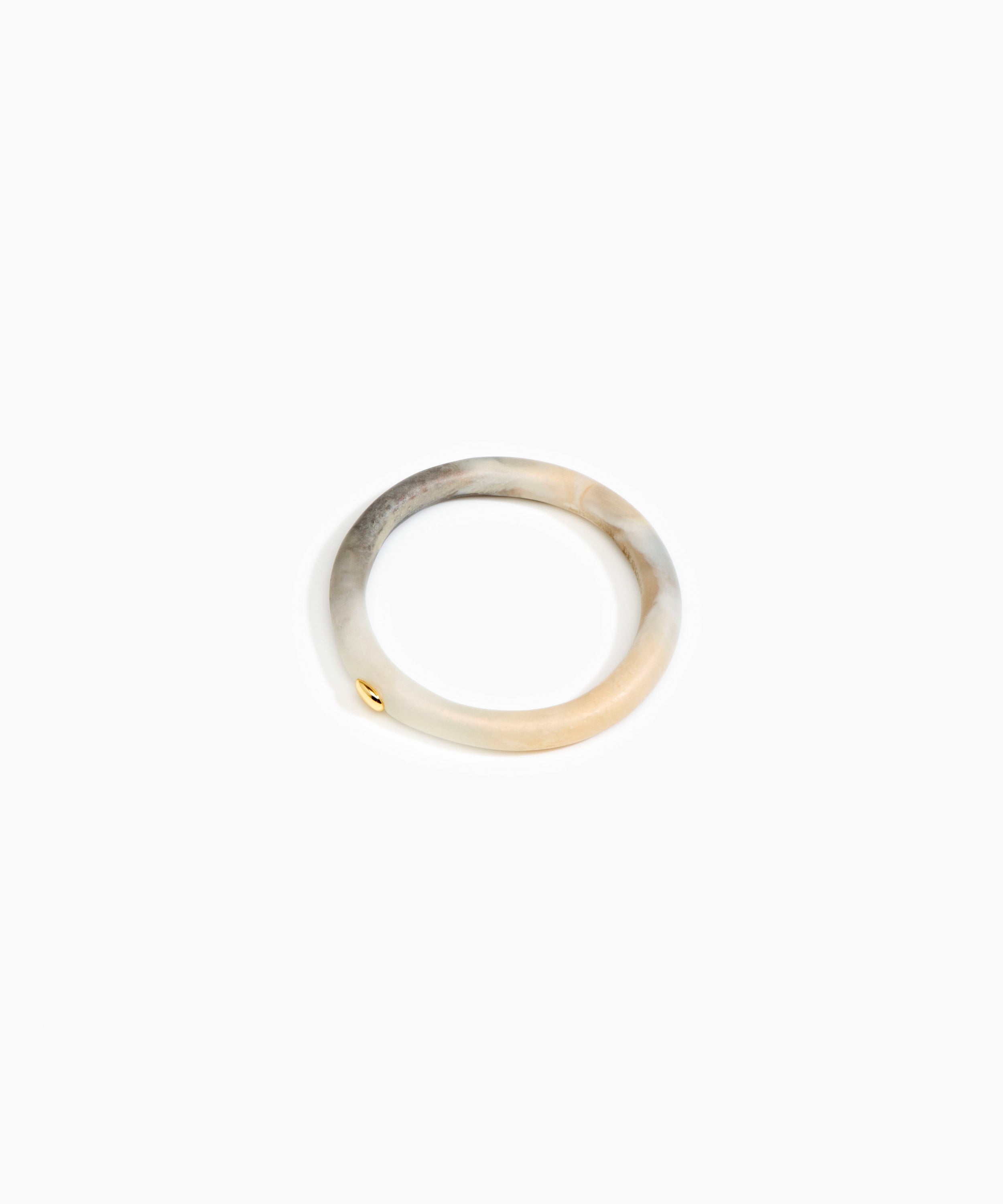 Dinosaur Designs Round Rock Wishbone Bangle in Sandy Pearl color resin with Wide Fit