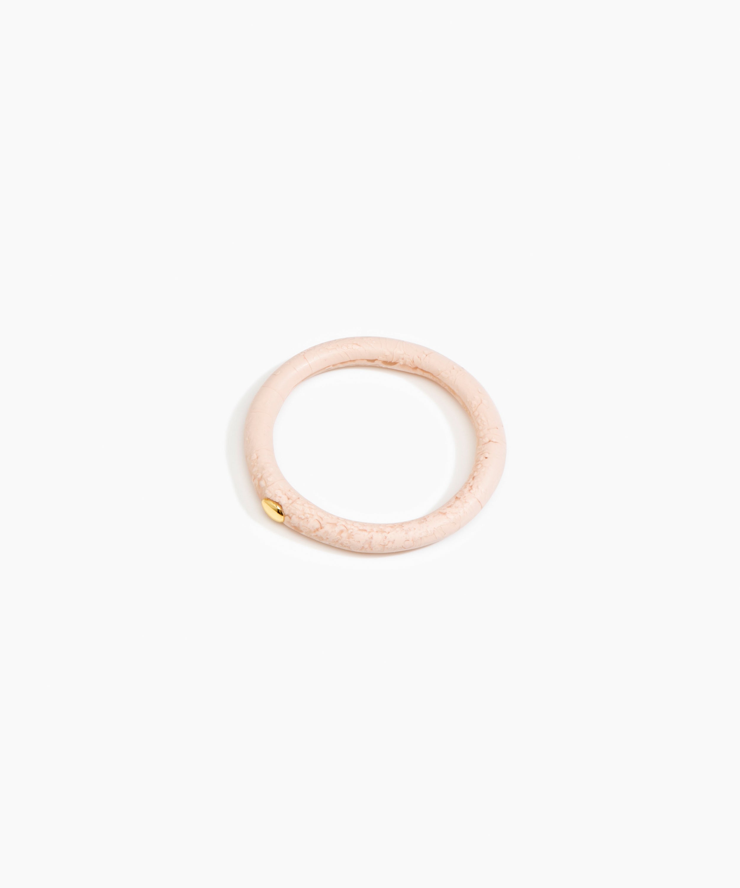 Dinosaur Designs Round Rock Wishbone Bangle in Rose Swirl color resin with Wide Fit