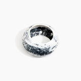 Dinosaur Designs Boulder Bangle in White Marble color resin with Wide Fit