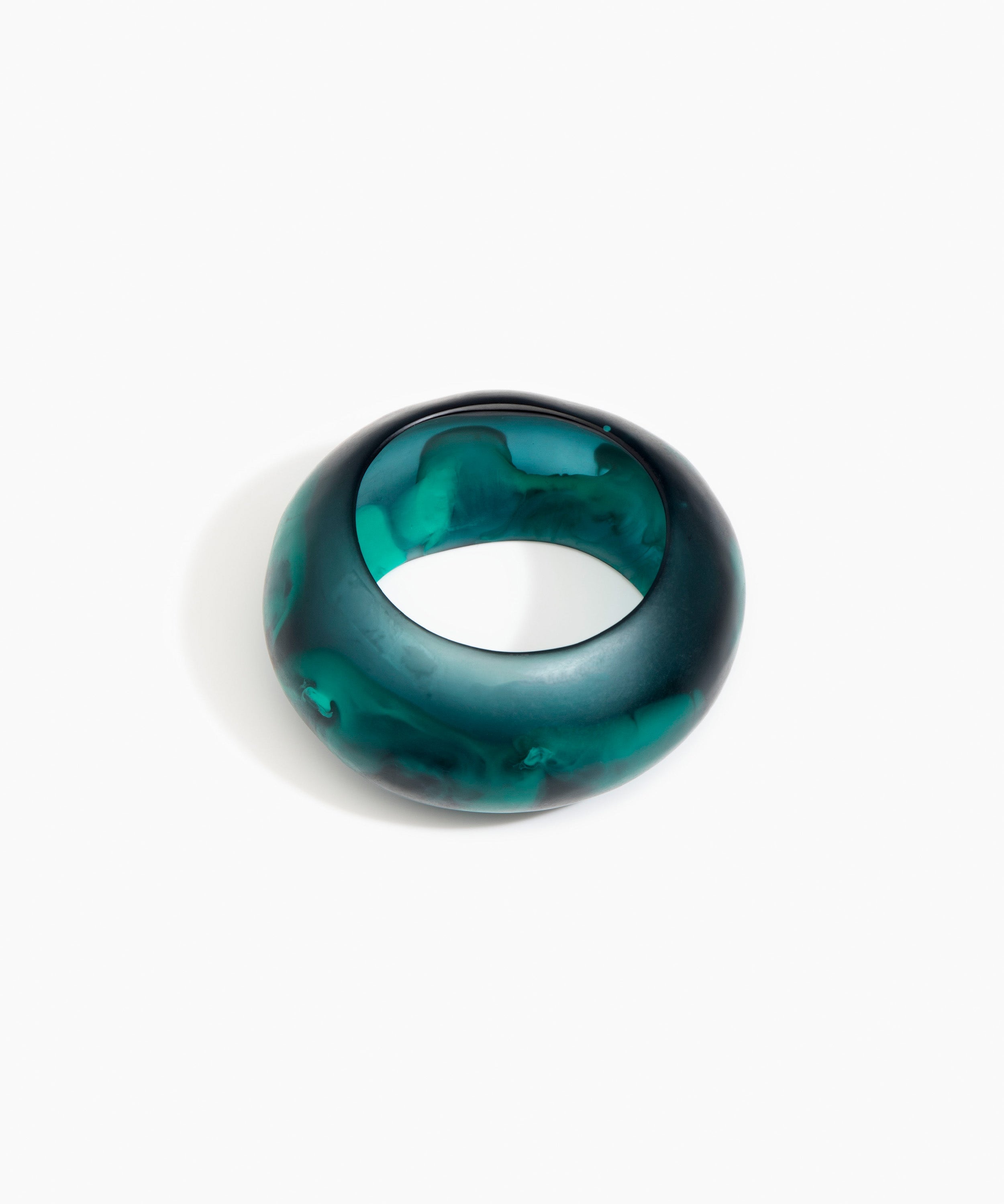 Dinosaur Designs Boulder Bangle in Mineral Swirl color resin with Wide Fit