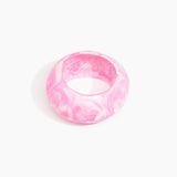 Dinosaur Designs Boulder Bangle in Shell Pink color resin with Wide Fit