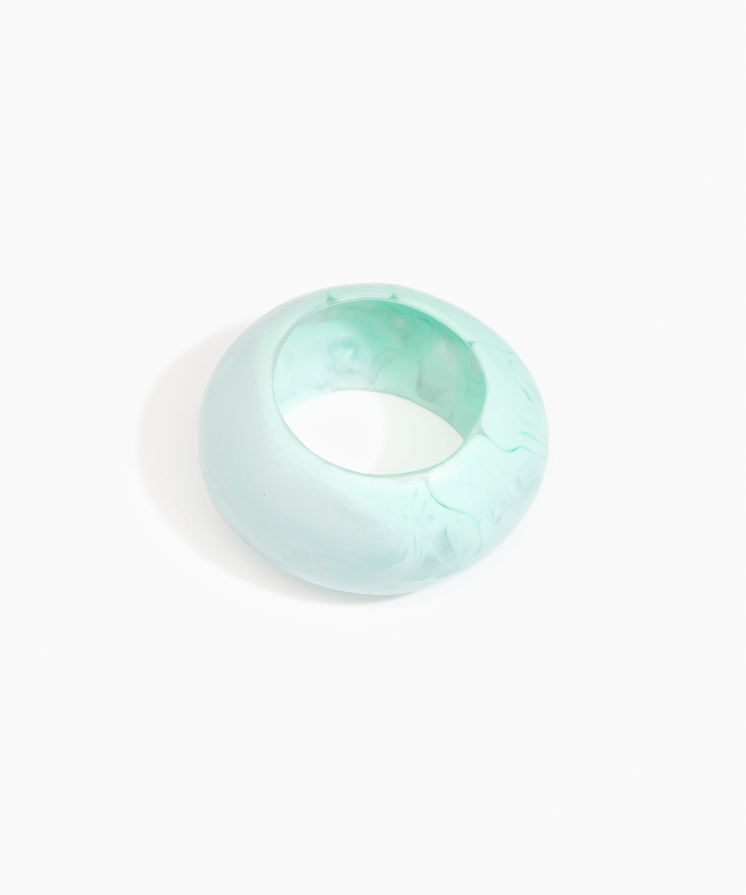 Dinosaur Designs Boulder Bangle in Mint color resin with Wide Fit