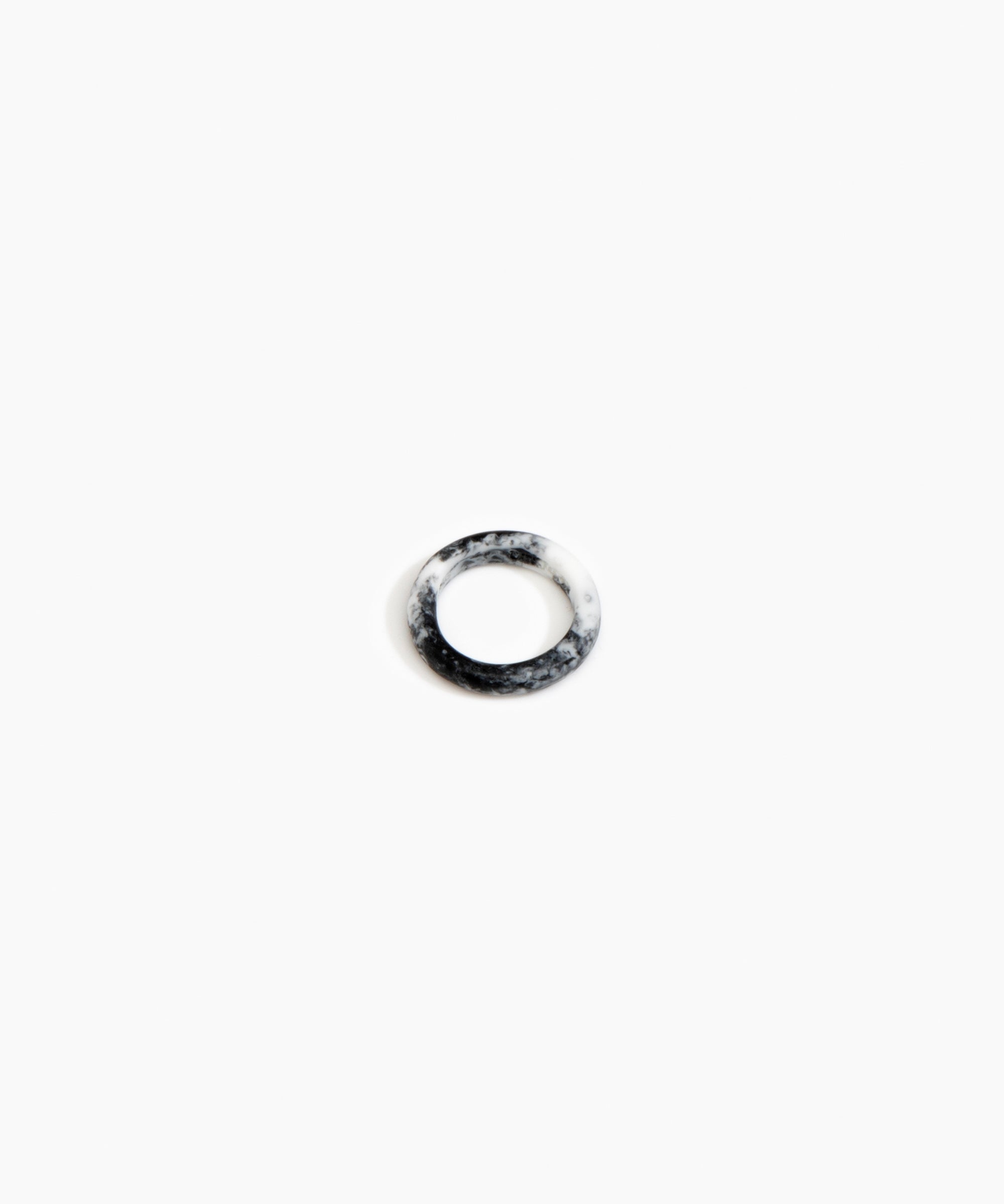 Dinosaur Designs Modern Tribal Band Ring in White Marble color resin with Wide Fit
