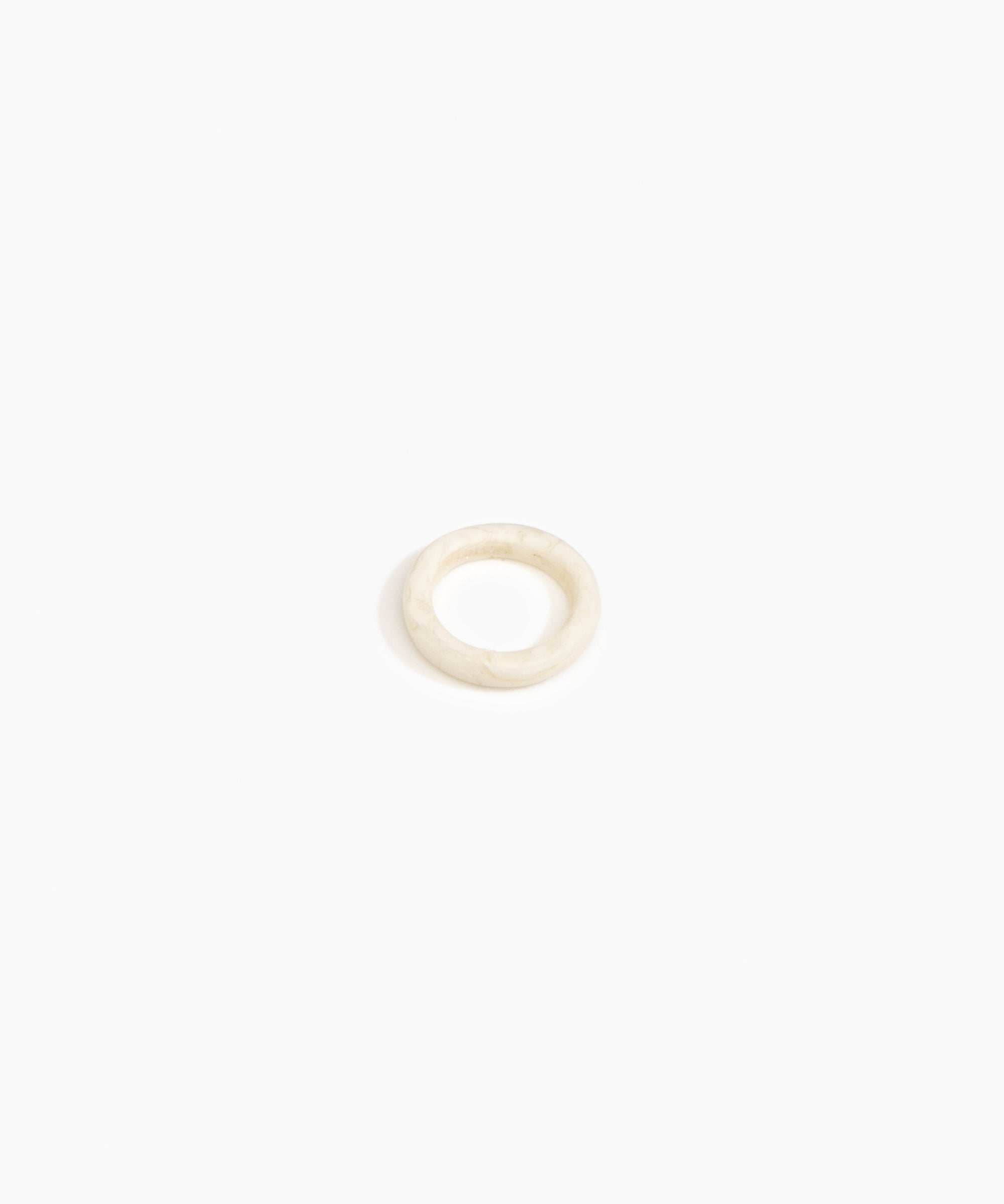 Dinosaur Designs Modern Tribal Band Ring in Chalk Swirl color resin with Wide Fit