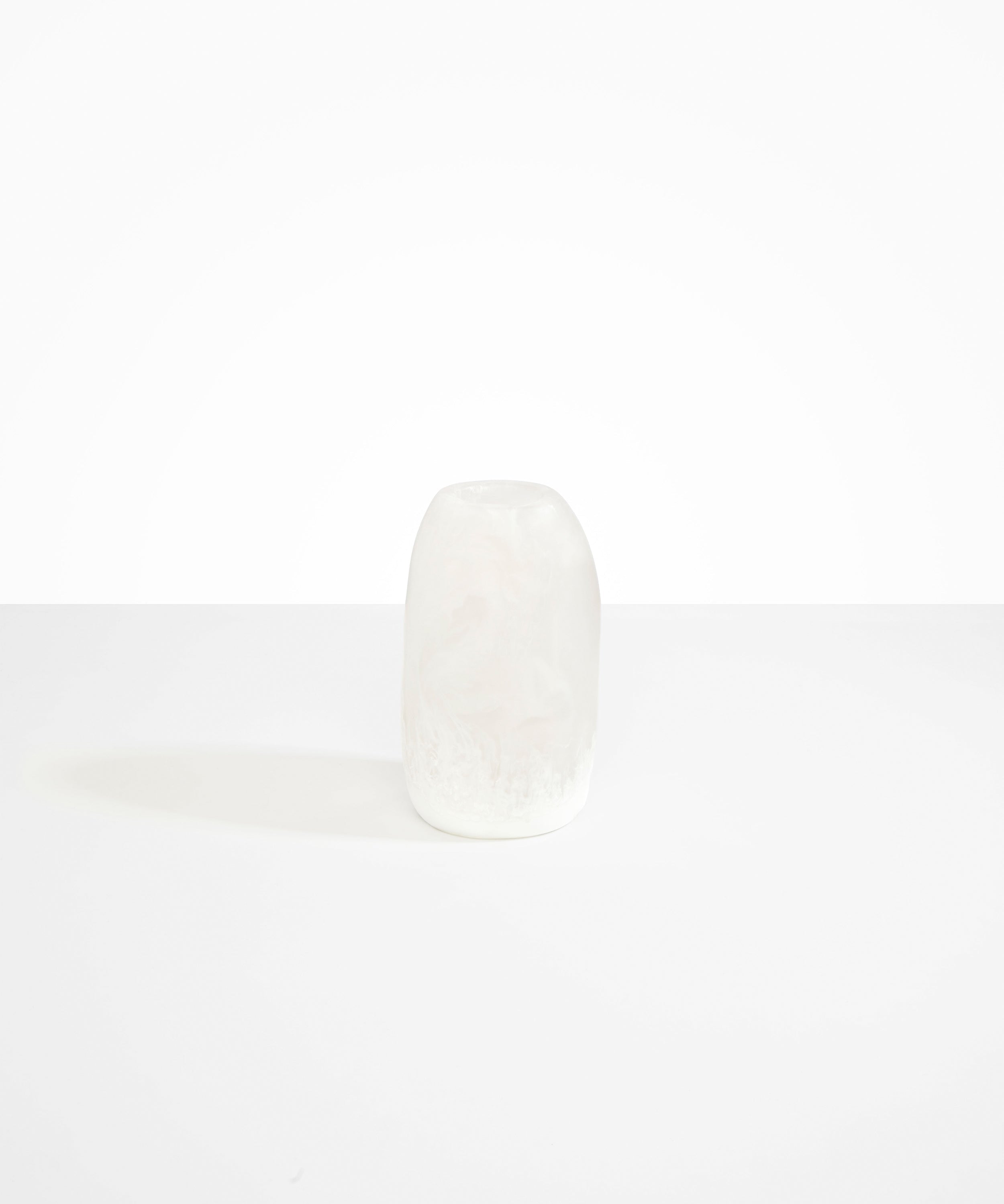 Dinosaur Designs Medium Pebble Vase in Snow Swirl color resin