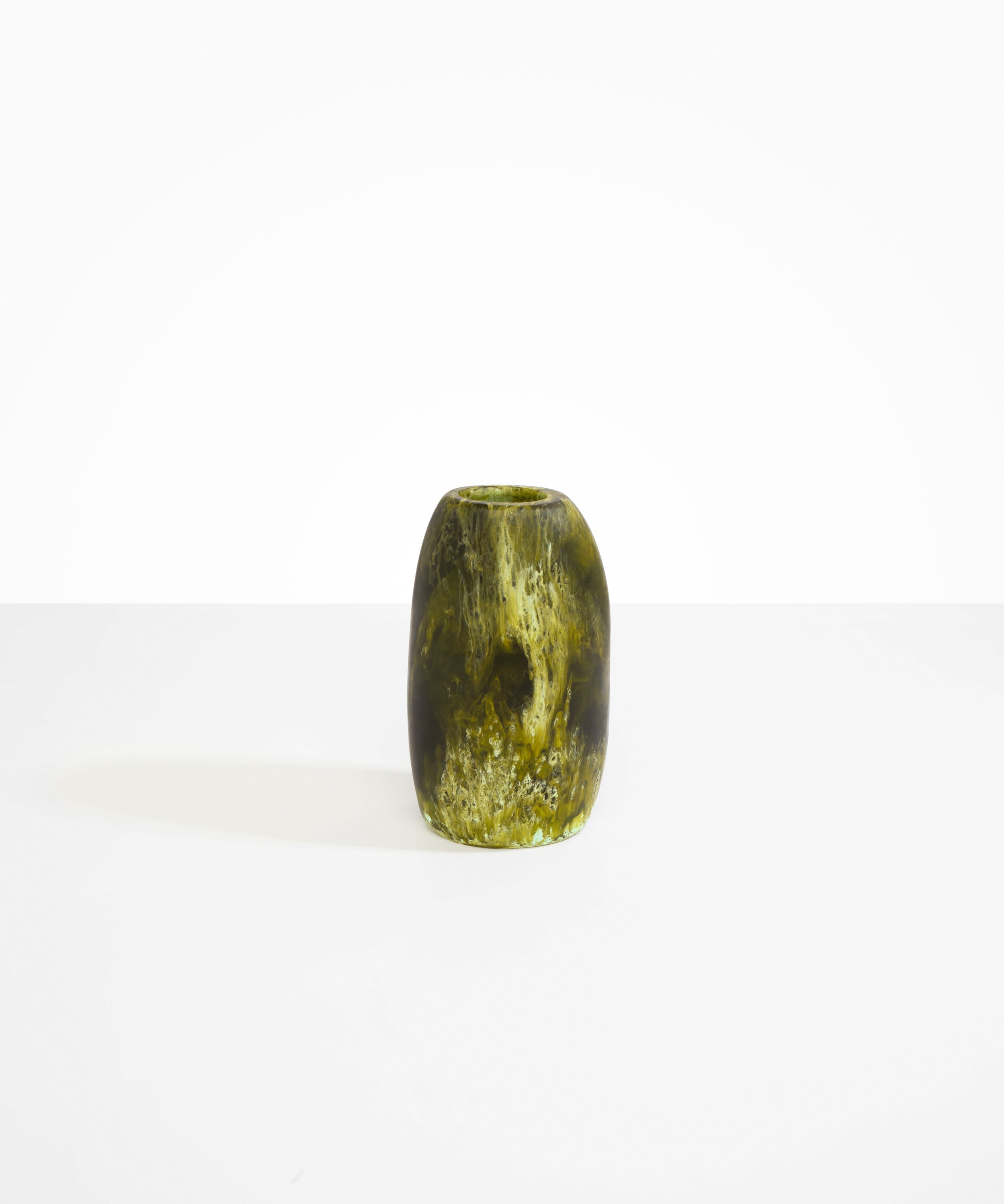 Dinosaur Designs Medium Pebble Vase in Malachite color resin