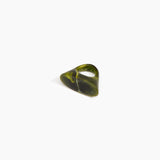 Dinosaur Designs Shield Ring in Malachite color resin with Regular Fit