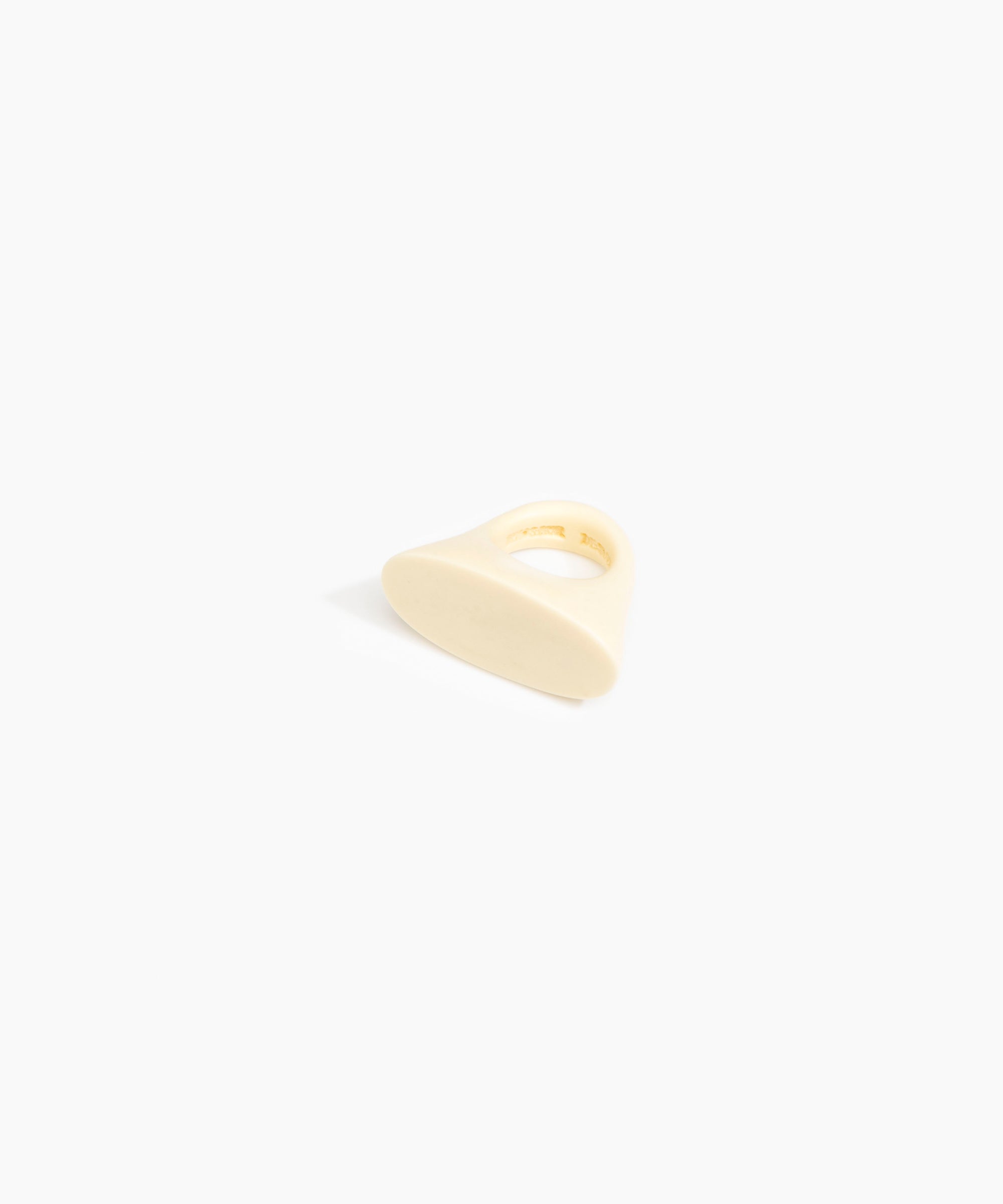 Dinosaur Designs Shield Ring in Cream color resin with Regular Fit