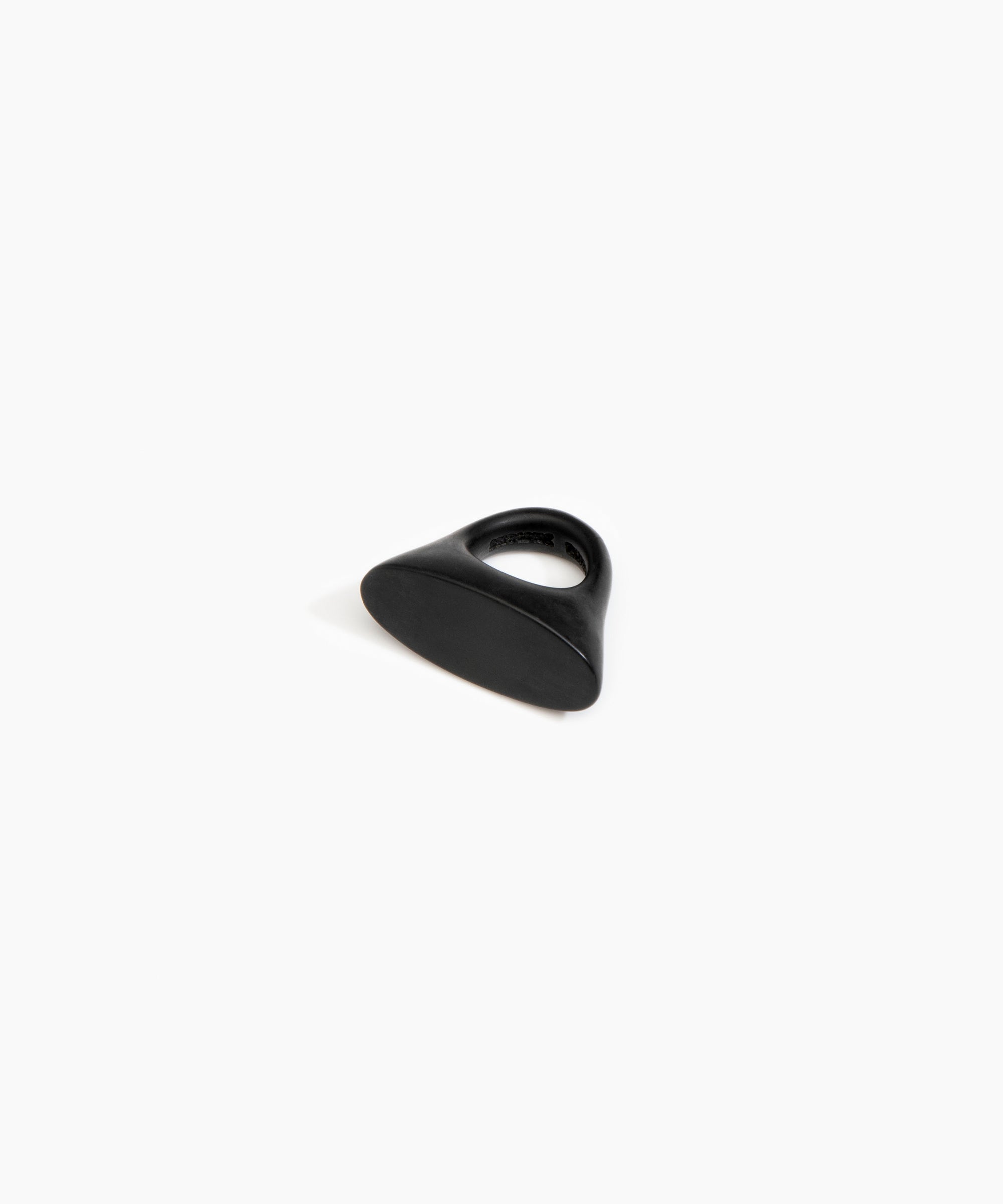 Dinosaur Designs Shield Ring in Black color resin with Regular Fit