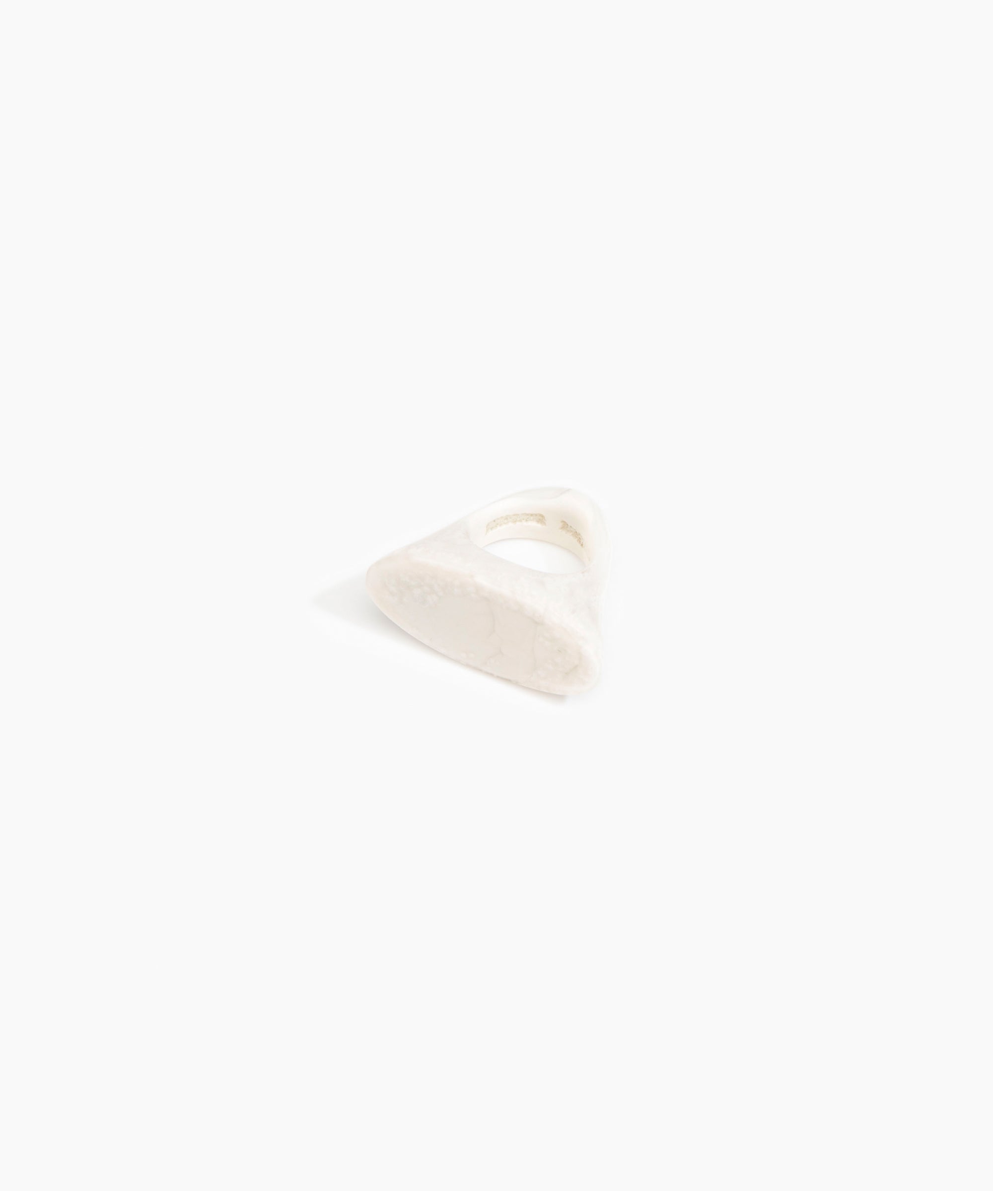 Dinosaur Designs Shield Ring in Chalk Swirl color resin with Regular Fit