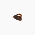 Dinosaur Designs Shield Ring in Tortoise color resin with Regular Fit