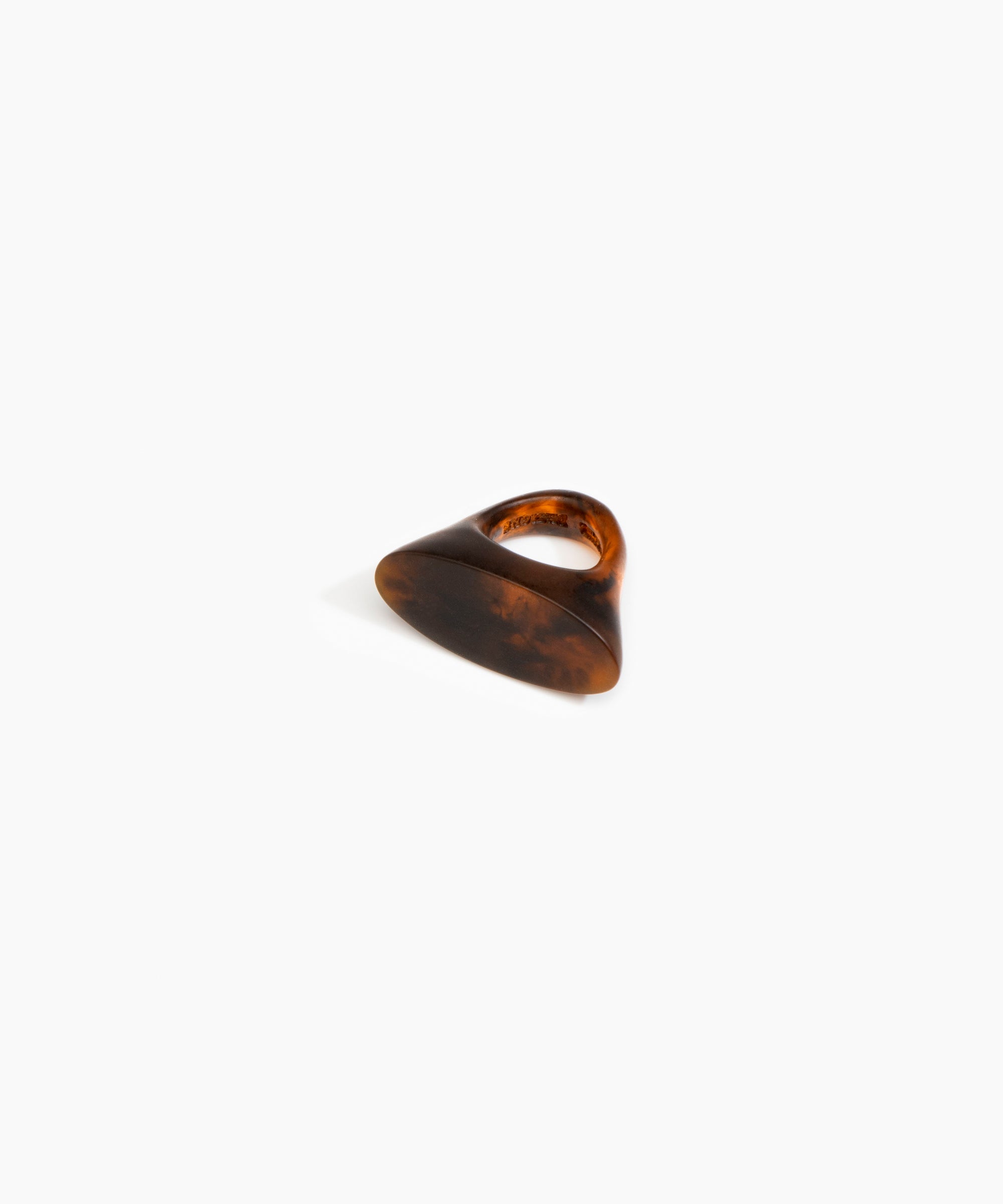Dinosaur Designs Shield Ring in Tortoise color resin with Regular Fit