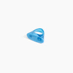 Dinosaur Designs Shield Ring in Sky color resin with Regular Fit
