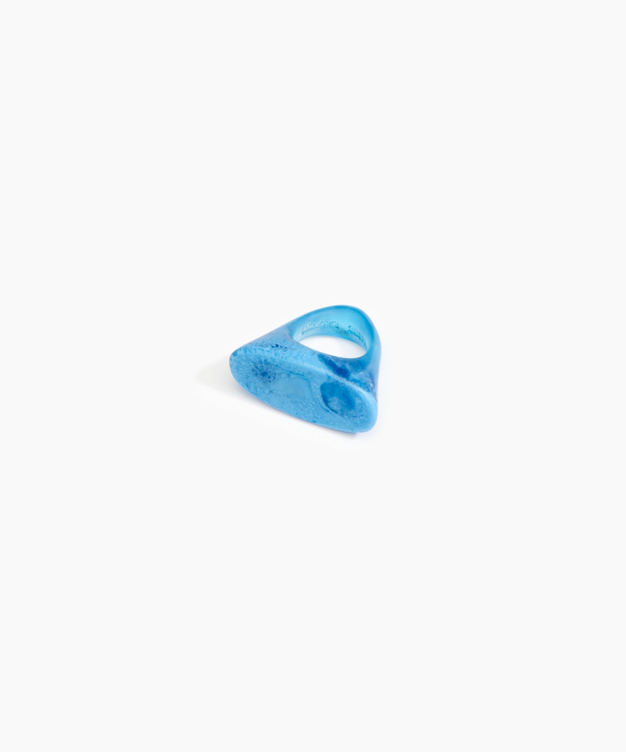 Dinosaur Designs Shield Ring in Sky color resin with Regular Fit