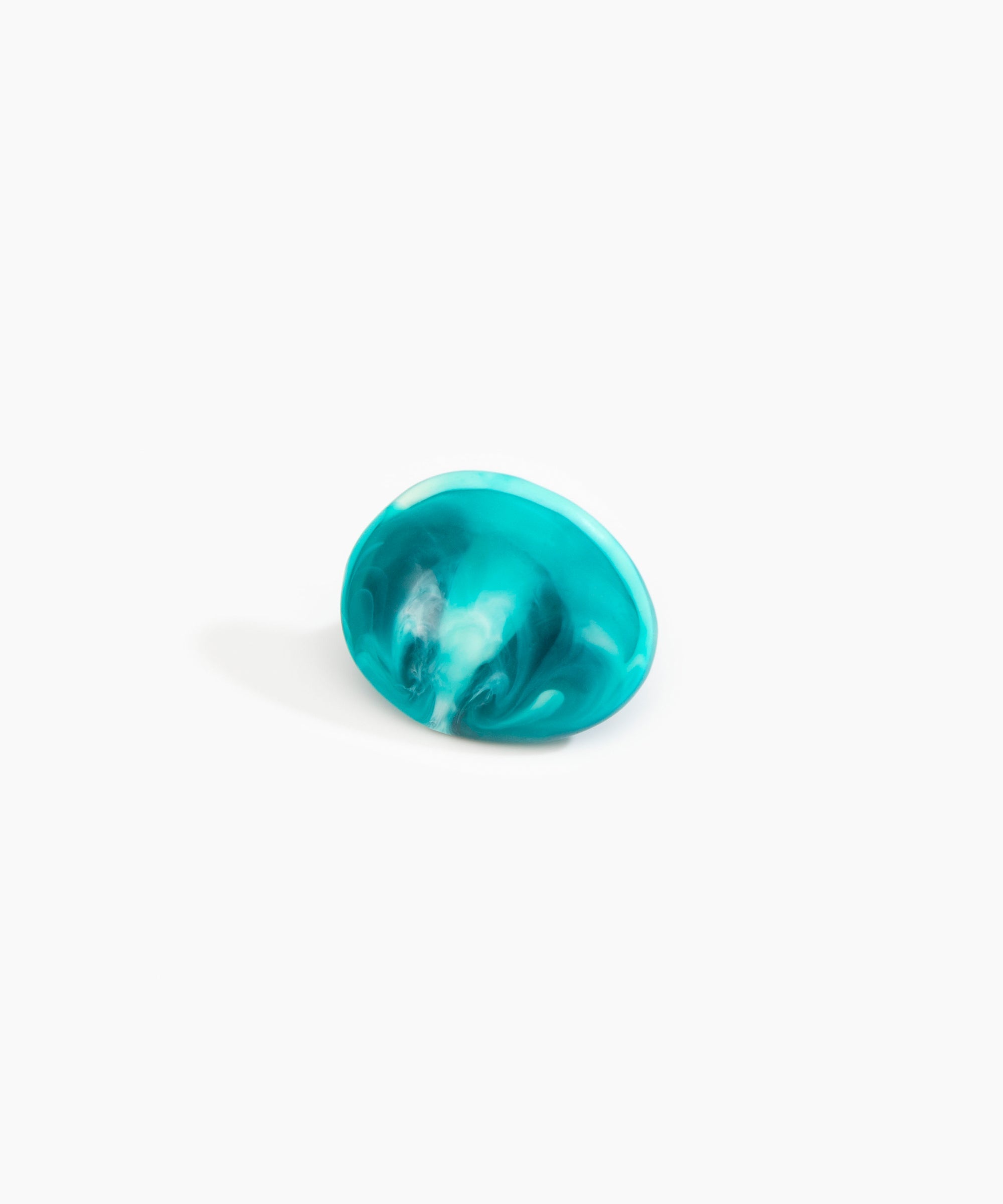 Dinosaur Designs Stone Ring in Lagoon color resin with Wide Fit