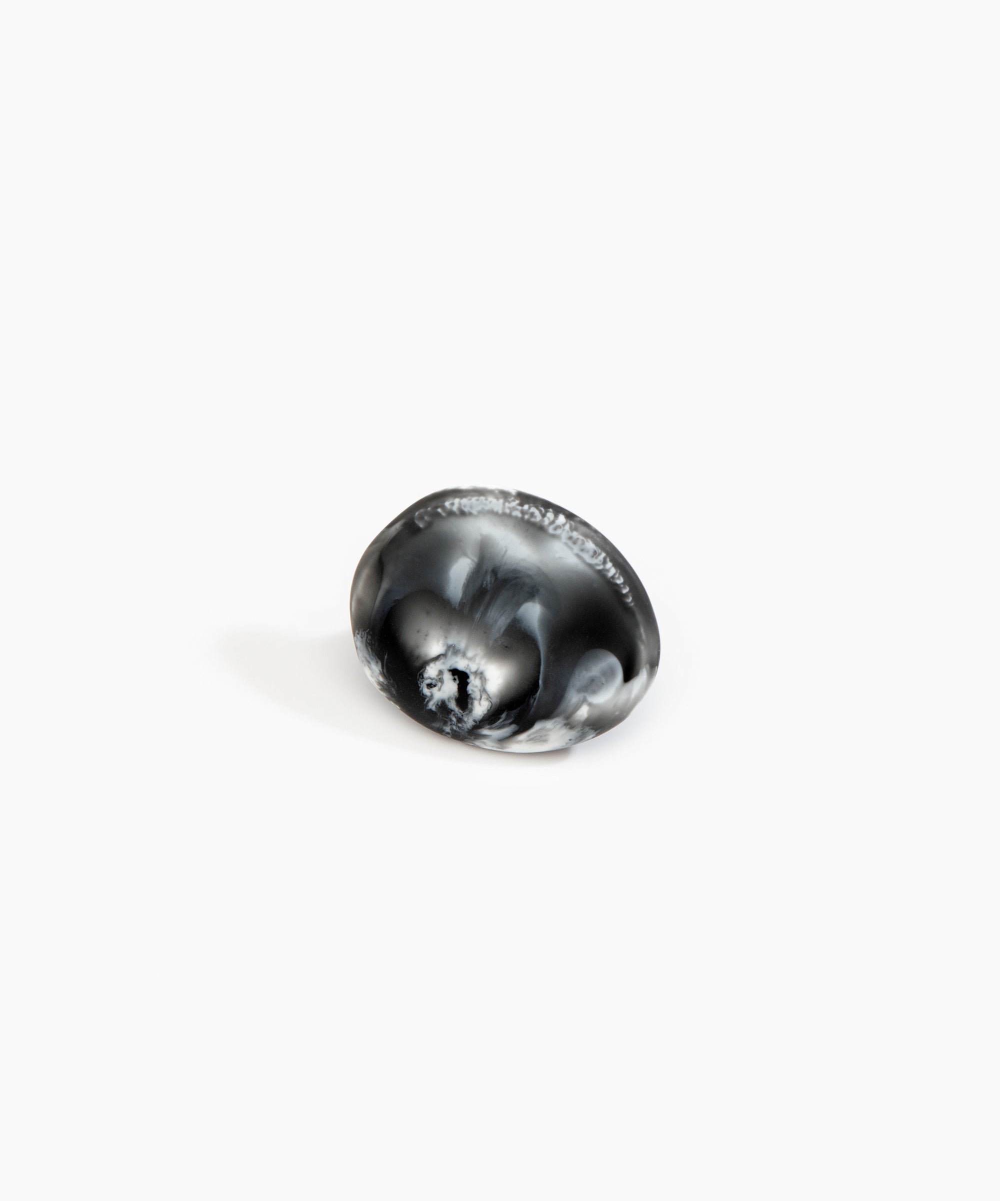 Dinosaur Designs Stone Ring in Black Marble color resin with Wide Fit