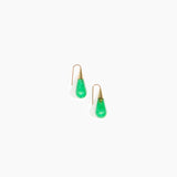 Dinosaur Designs Small Dew Drop Earrings in Leaf color resin
