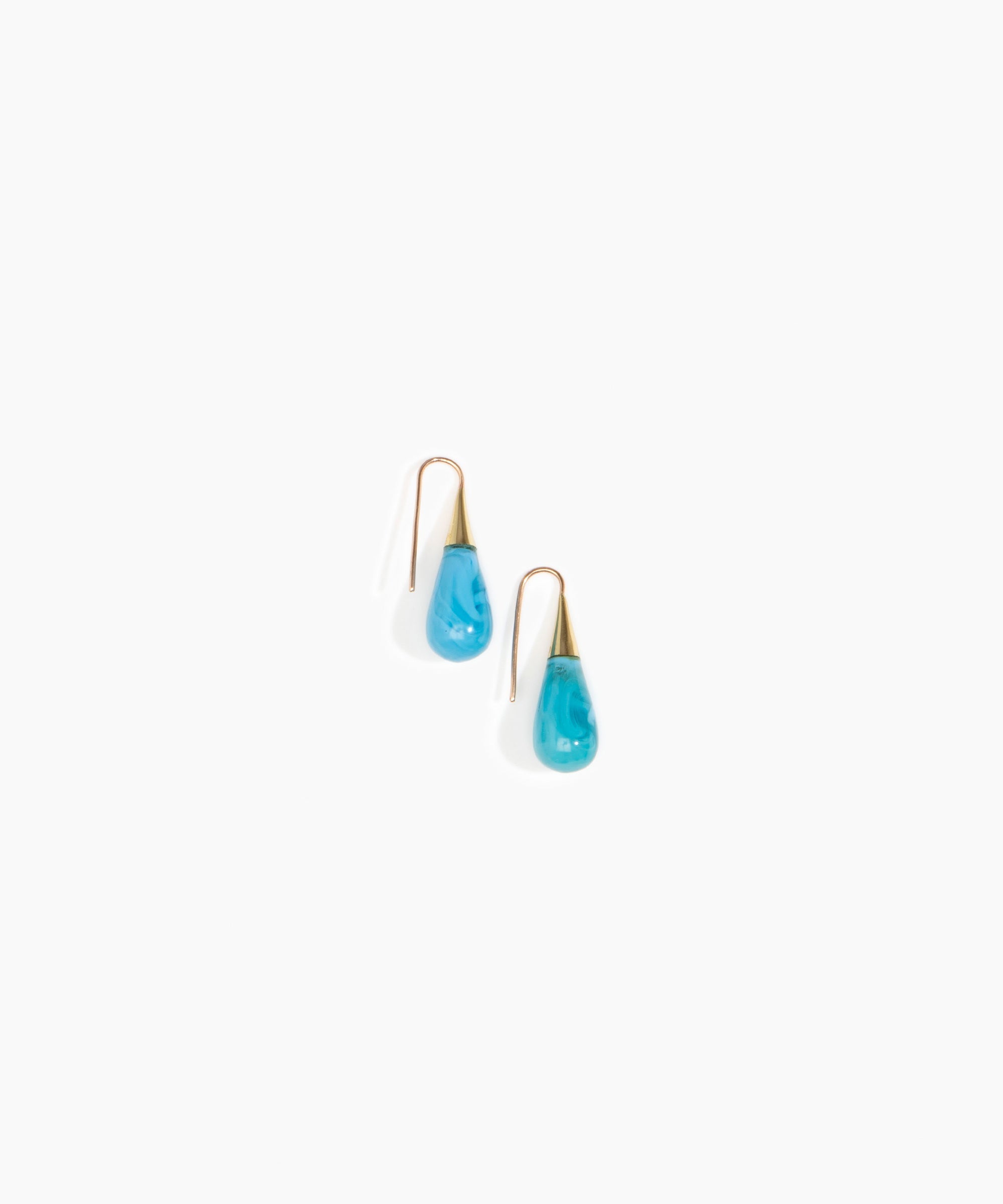 Dinosaur Designs Small Dew Drop Earrings in Sky color resin