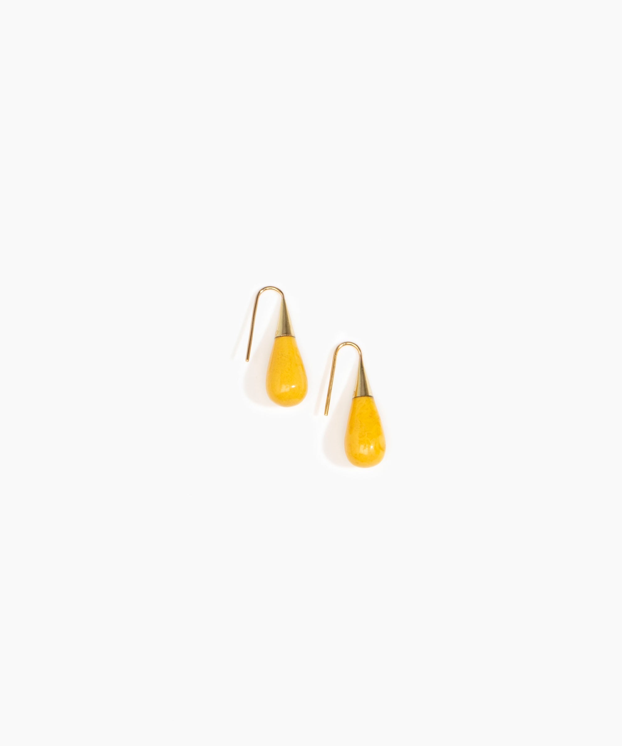 Dinosaur Designs Small Dew Drop Earrings in Honeycomb color resin