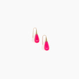 Dinosaur Designs Small Dew Drop Earrings in Flamingo color resin