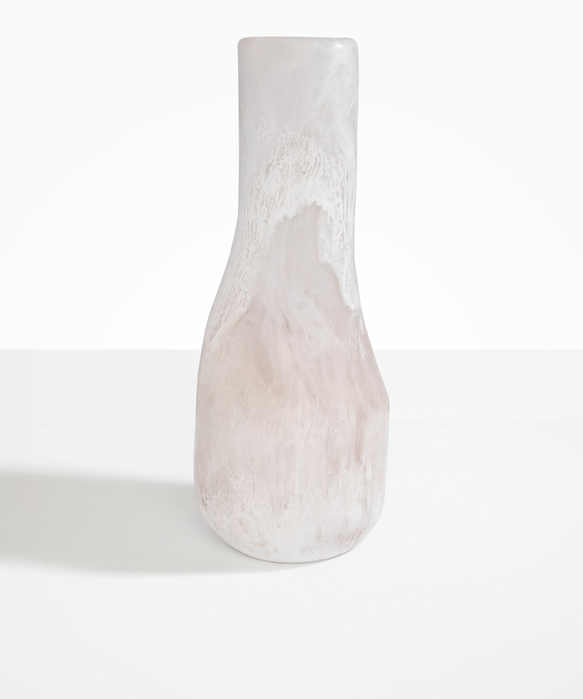 Dinosaur Designs Tall Studio Vase in Chalk Swirl color resin