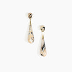 Dinosaur Designs Large Dew Drop Earrings in Sandy Pearl color resin with Studs Backing