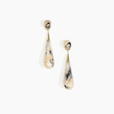 Dinosaur Designs Large Dew Drop Earrings in Sandy Pearl color resin with Studs Backing