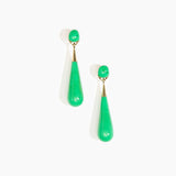 Dinosaur Designs Large Dew Drop Earrings in Leaf color resin with Clips Backing