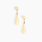 Dinosaur Designs Large Dew Drop Earrings in Lemon color resin with Studs Backing
