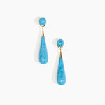 Dinosaur Designs Large Dew Drop Earrings in Sky color resin with Studs Backing