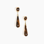 Dinosaur Designs Large Dew Drop Earrings in Light Horn color resin with Studs Backing