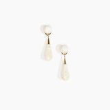 Dinosaur Designs Medium Dew Drop Earrings in Chalk Swirl color resin with Clips Backing