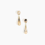 Dinosaur Designs Medium Dew Drop Earrings in Sandy Pearl color resin with Studs Backing