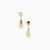 Dinosaur Designs Medium Dew Drop Earrings in Sandy Pearl color resin with Studs Backing