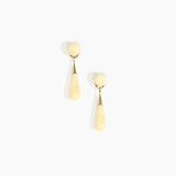 Dinosaur Designs Medium Dew Drop Earrings in Lemon color resin with Studs Backing