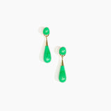 Dinosaur Designs Medium Dew Drop Earrings in Leaf color resin with Clips Backing