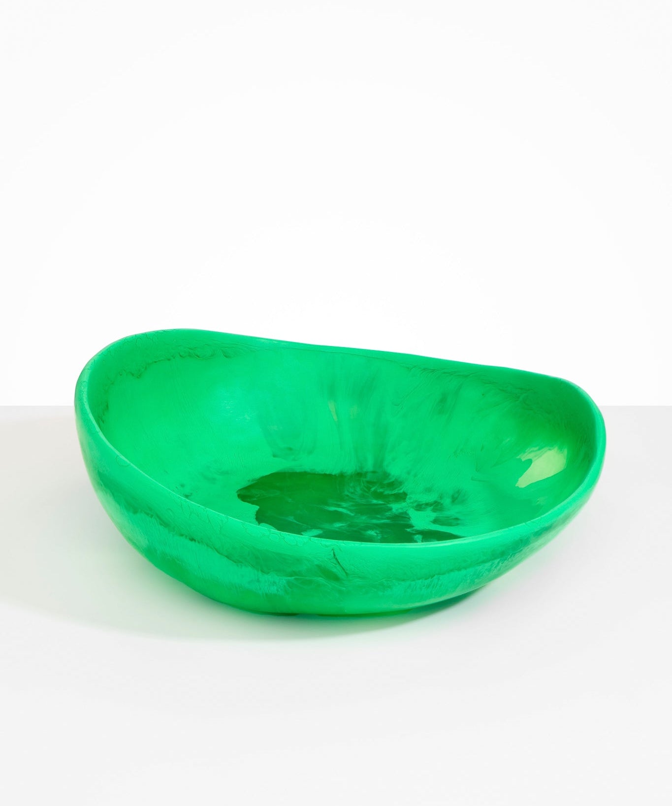 Dinosaur Designs Large Flow Bowl in Leaf color resin