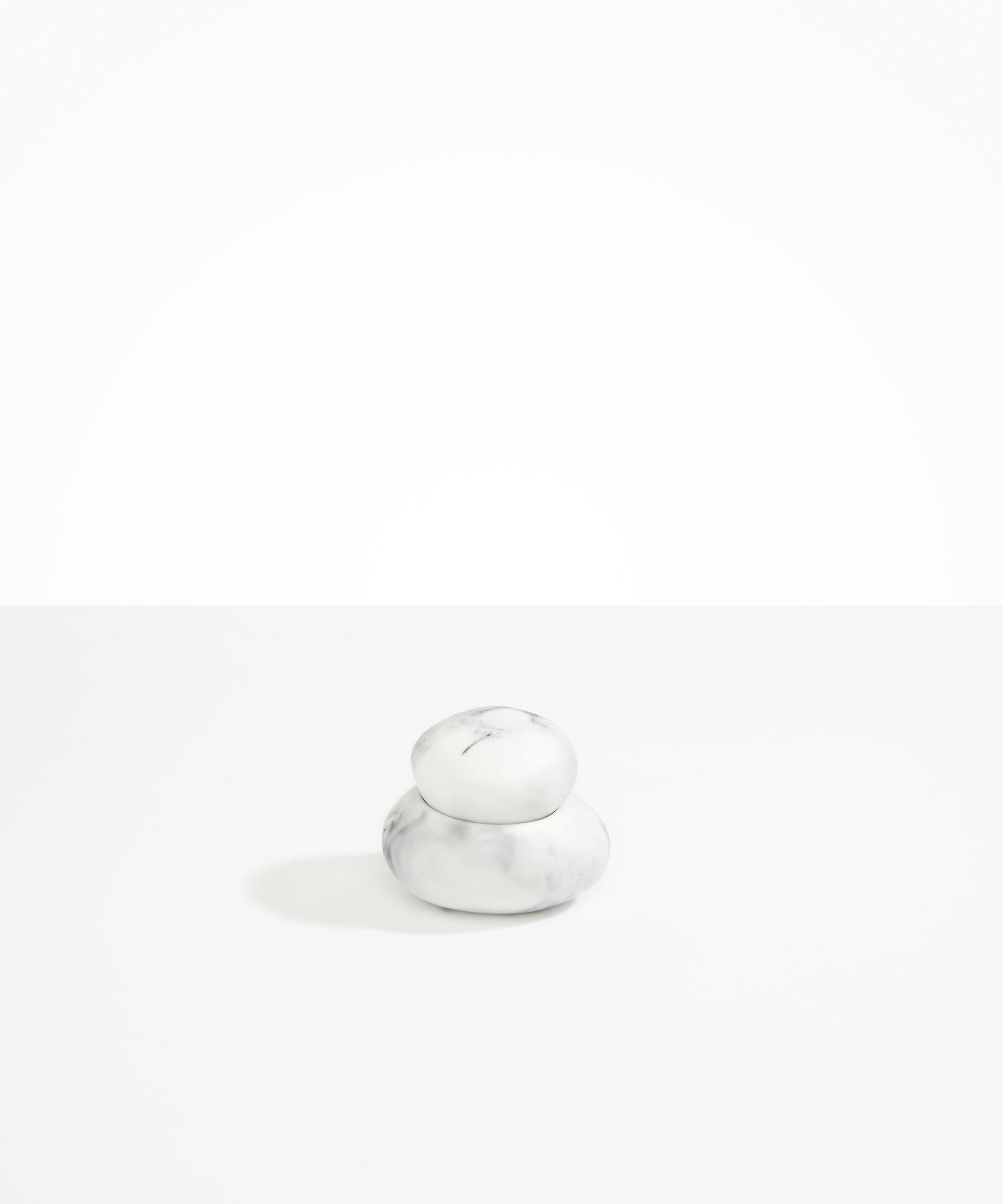 Dinosaur Designs Medium Pebble Jar in White Marble color resin