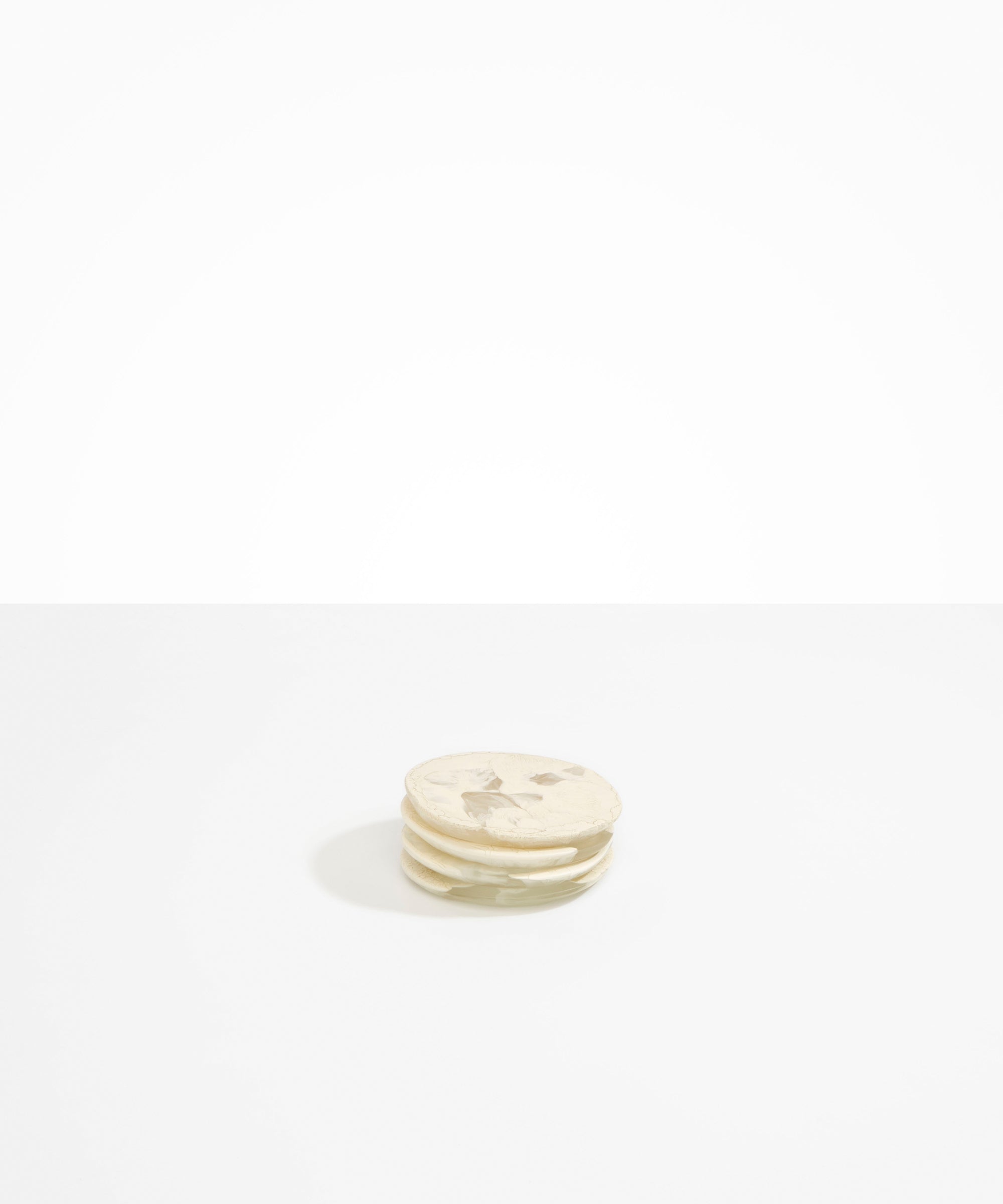 Dinosaur Designs Boulder Coaster Coasters in Chalk Swirl color resin