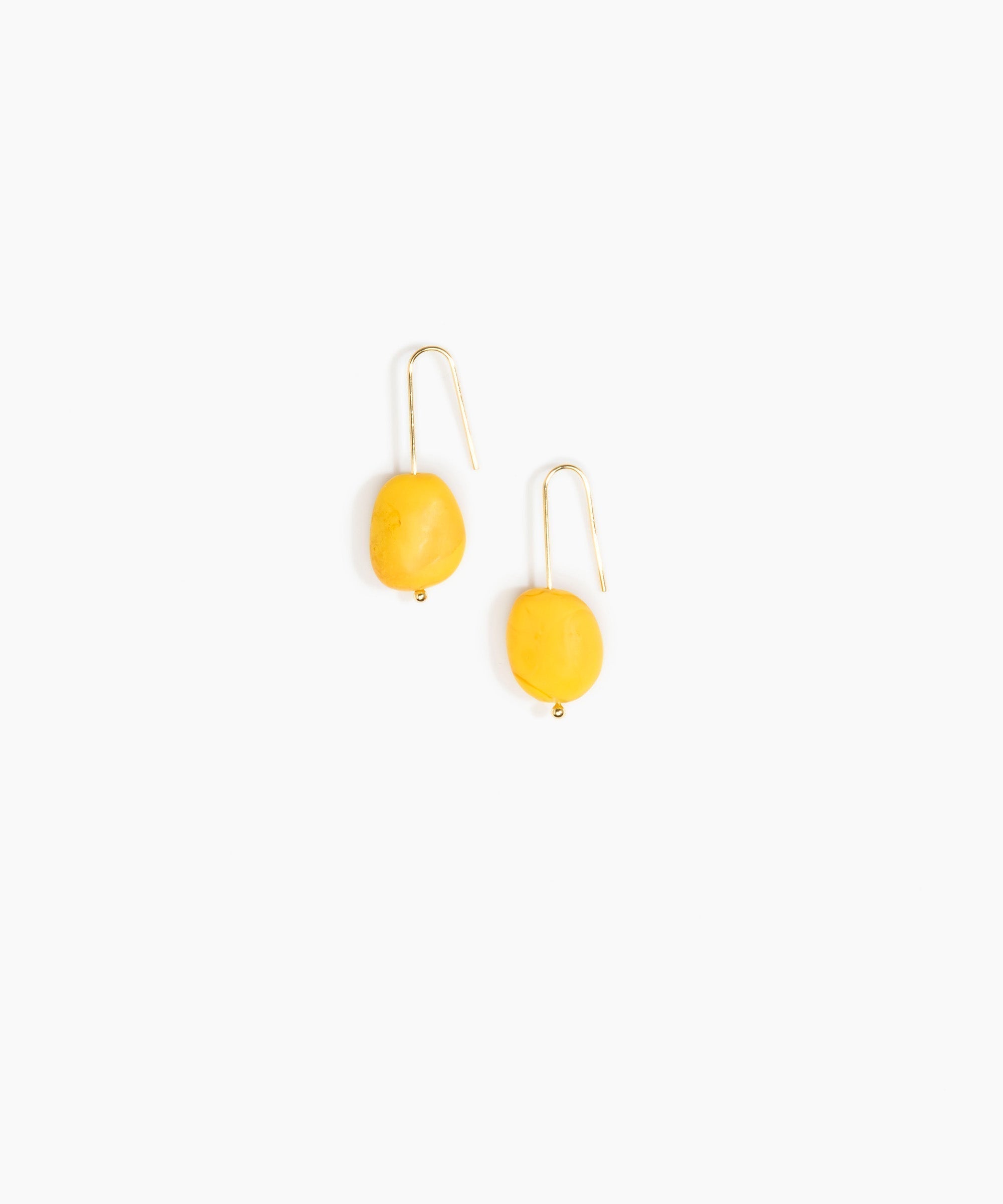 Dinosaur Designs Earth Wire Earrings in Honeycomb color resin with Gold-Filled Material
