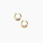 Dinosaur Designs Small Horn Hoop Earrings in Sandy Pearl color resin with Nano-Coated Brass Material